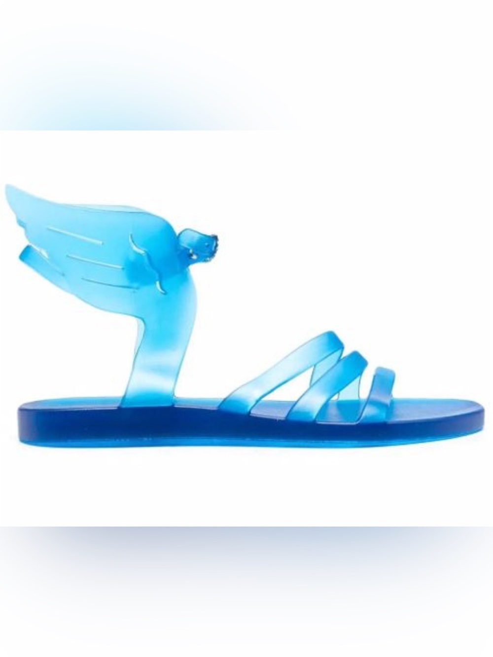 NWOT Ancient Greek Sandals Blue Winged Jelly Strappy Sandal 38